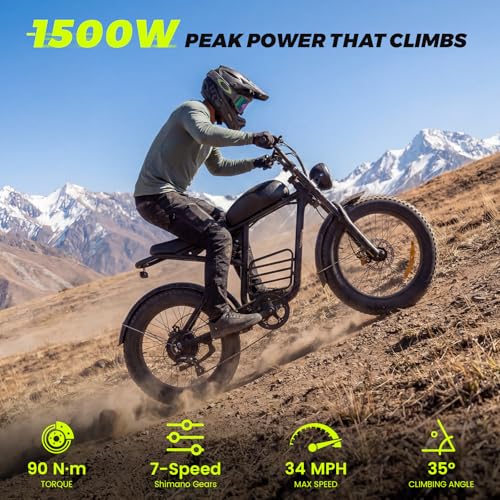 Nexaglide Electric Bike for Adults, 1500W E-Bike for Adults,3 Modes Electric Bike for Commuting, 20" Fat Tire Adult Electric Bicycle with 48V 20AH Battery, 7 Speed E-Bikes, LCD Display, - Image 2