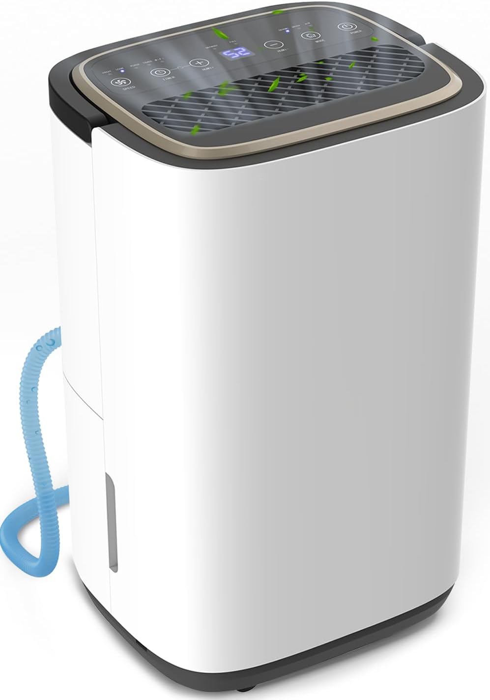 52 Pint Dehumidifier- 5000 Sq. Ft. Large Basement Dehumidifiers with Drain Hose for Large Rooms - Powerful Moisture Removal with Compressor- Dehu/Dry/Air Mode, LED Display,Timer, Child Lock