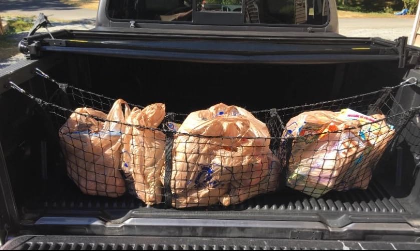 EACCESSORIES EA Trunk Organizer Cargo Net for Nissan Titan 2004-2024 – Envelope Style Cargo Net for Pickup – Premium Mesh Elastic Car Trunk Organizer