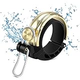 CYCLESPEED Fahrradklingel Mountainbike Kinder Retro Laut Fahrrad Klingel 80 db, Mini Aluminiumlegierung Fahrradglocke Rennrad Klingel Klaren Kla für 22.2-31.8mm Lenker, O-förmige Desig,Gold