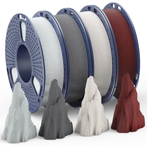 SUNLU Clear PLA Filament 1.75mm Bundle, 3D Printer Filament Bundle Multicolor, Individually Vacuum Packed, 250g Spool, 4 Rolls, Transparent Series-Clear+Red+Orange+Blue A-clear Pla-4x250g-tr