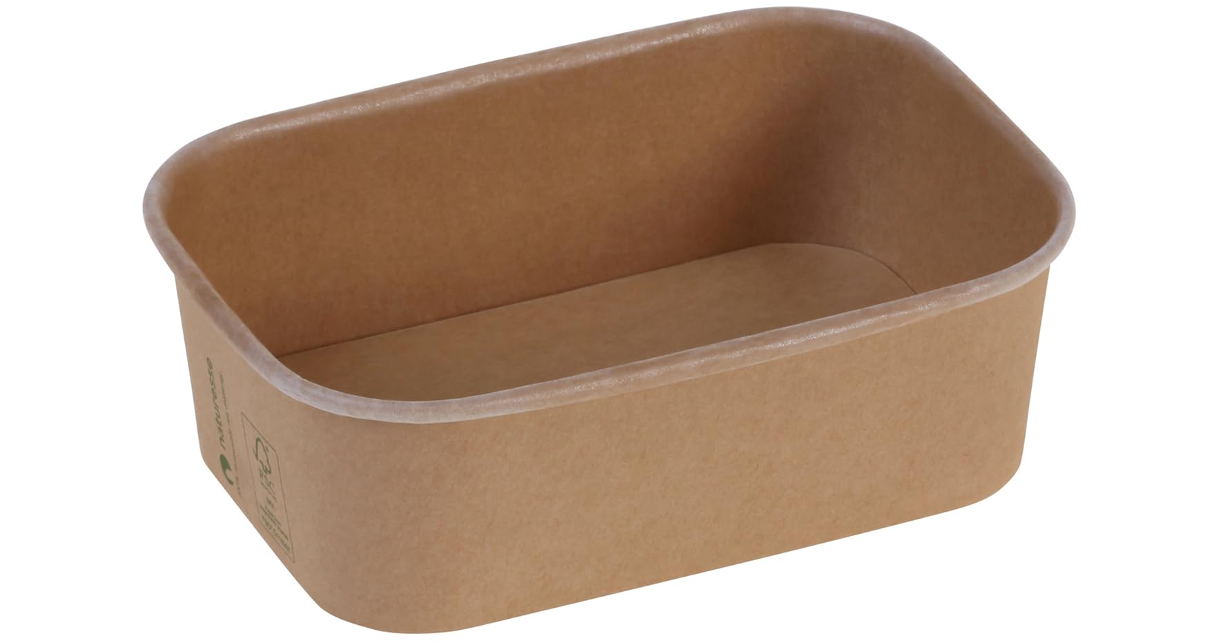 Ciotole per insalata to go rettangolari 750 ml 17,3 x 12 x 5,7 cm con coperchio carta kraft marrone