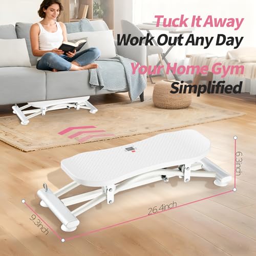 Image of ZCMHAXJ Balance Board for Adults, Ski Machine Exercise Equipment with Resistance Bands, Rock Stepper Featuring LCD Monitor, Portable Wobble Board or Full Body Workout at Home Gym