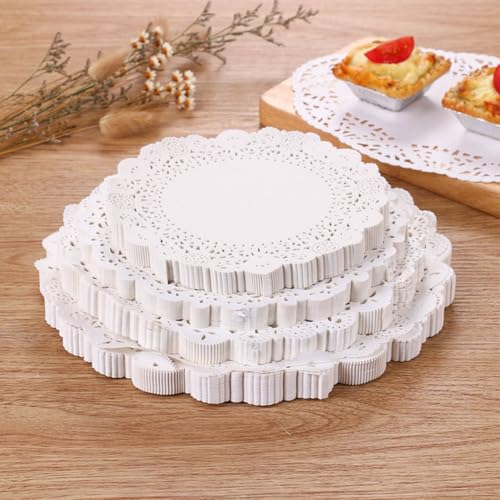 Lot De 100 Napperons En Papier Rond, Dessous De Verre En Papier À Gâteau En Dentelle Blanche, Adaptés Pour Mariage, Anniversaire, Gâteau, Dessert, Vaisselle, Décoration AlimentaireDecoration