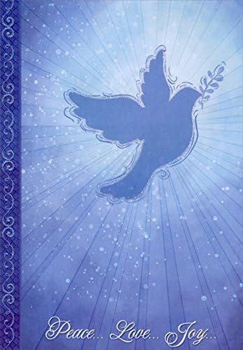 Sparkling Blue Dove - Designer Greetings Peace Box of 30 Christmas Cards