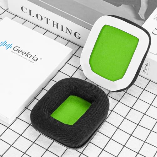 Repuesto Geekria Almohadillas de Oreja Comfort Velour compatibles con auriculares Astro Gaming A20, cojines de oído (Negro Verde) miniatura 5