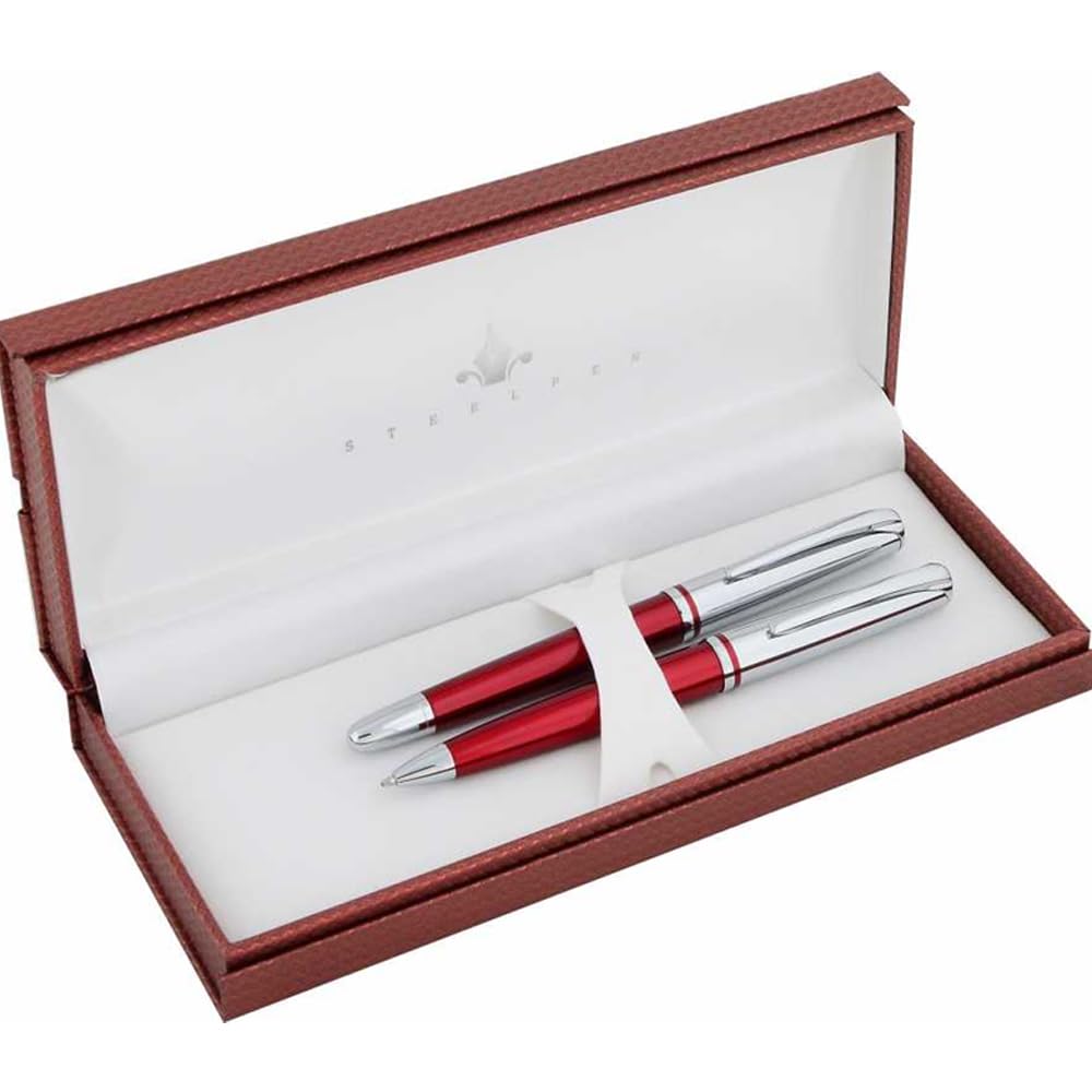 Steelpen Saturn Serisi 2353 Bordo Dolma Kalem+Tükenmez Kalem