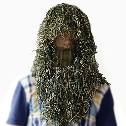 Caza Sombrero Camuflaje Ghillie Raje de Camuflaje Militar Ghillie Capucha Ghillie Suit Kit (Woodland) Cover