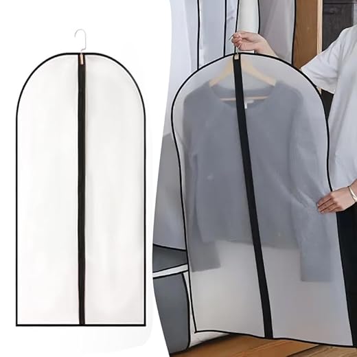1Pcs Garment Bags for Hanging Clothes, Household Garment Cover, Clear Clothing Protector, Dust-proof Wardrobe Storage Bags for Wardrobe Storage 24" x 47"