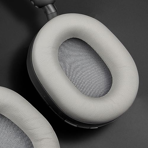 Image of SOULWIT Lambskin Replacement Earpads for Sony WH-1000XM5 (WH1000XM5) Noise Canceling Headphones, Ear Pads Cushions with Softer Lambskin, Noise Isolation Foam, Added Thickness - Brilliant Silver