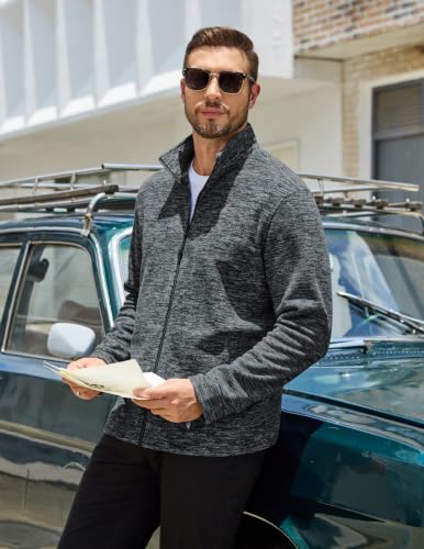 COOFANDY Men's Fleece Jackets Full Zip Lightweight Casual Sweater Jacket - image 2