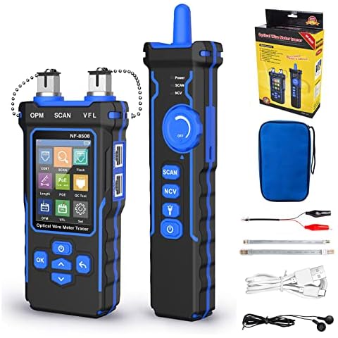 Network Cable Tester with Optical Power Meter PoE Multi-Function, Wire Tracker RJ11 RJ45 LAN Cable Toner Cat5 Cat6 Ethernet Cable Tracer with NCV, Port Flash, Support Type-C Charging, B Cover