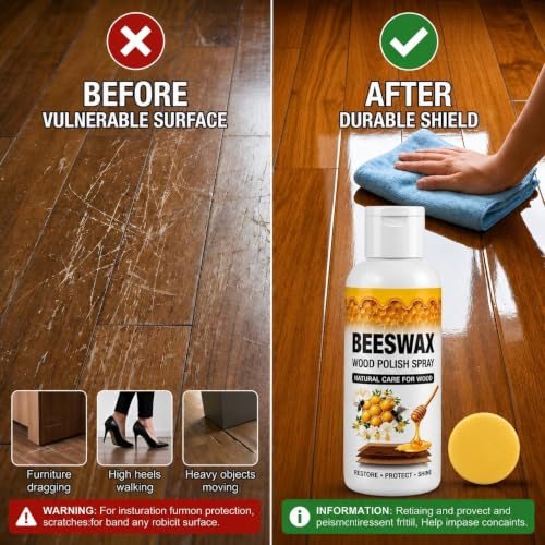 Image of Beeswax Furniture Polish Spray 100ml | Natural Wood Polish & Cleaner | Restores Shine, Protects & Conditions Wooden Furniture | For Tables, Chairs, Doors, Cabinets, Floors (Pack Of 1)