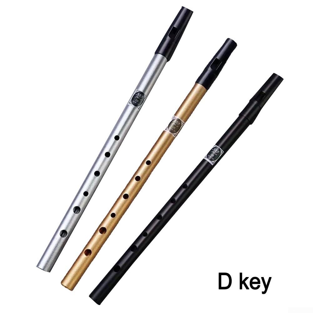 Flûte Irlandaise (tin Whistle) En Métal, Clé De C, 6 Trous - Pour Débutants Et Experts - Longueur 34 Cm, Avec Sac - 10