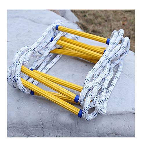 ZXCVBAS Rope Ladder,Safety Rope Ladder,Emergency Ladders,Rope Step Ladder, Fire Escape Step Ladder for Rescue, Flame Resistant Pedal Outdoor Climb, Folding Design Save Space,3m/9.84ft