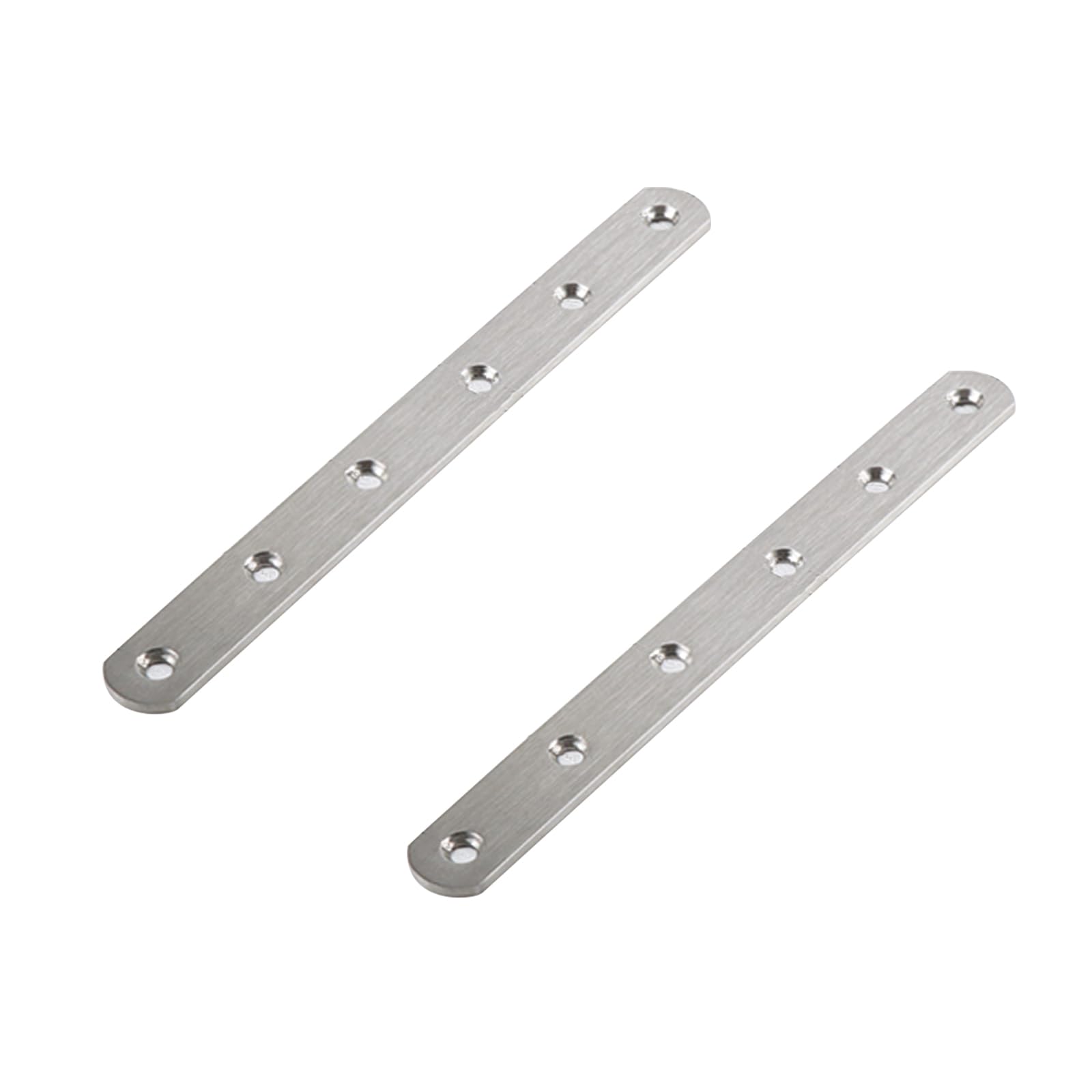 Leliafleury 2Pcs Straight Brackets Stainless Steel Flat Joining Plates Mending Plates Connecting Plates Flat Metal Brackets for Repair Fixing Wood Furniture, 197 x 20mm