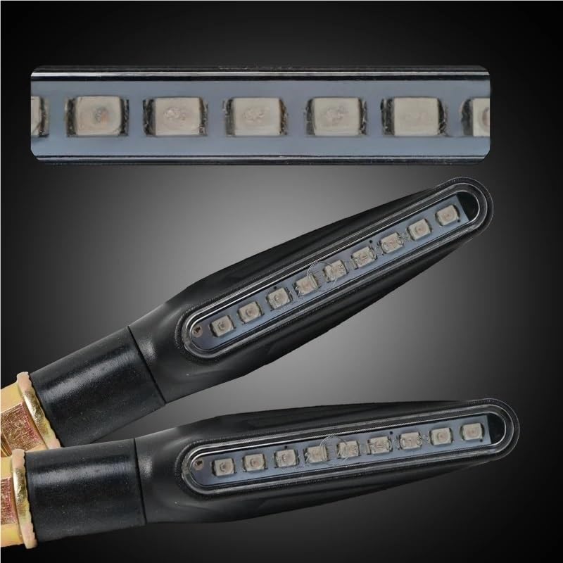 Clignotant E24 pliable de moto à indicateur LED et signal d'arrêt arrière intégré - 3