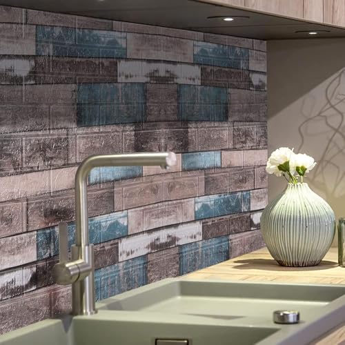 Image of 3D Brick Wallpaper for Wall | Self Adhesive PE Foam DIY Panel | Peel & Stick Decor for Home, Living, Bedroom & Office (70 x 77 cm, Appx 5.8 Sq Ft) (1, NEW Multi)