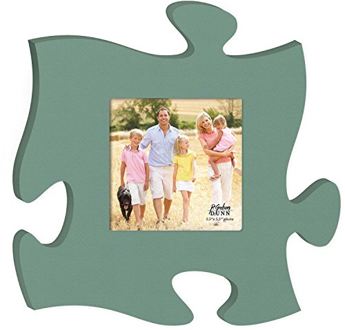 P. Graham Dunn Green 12 x 12 Wall Hanging Wood Puzzle Piece Photo Frame