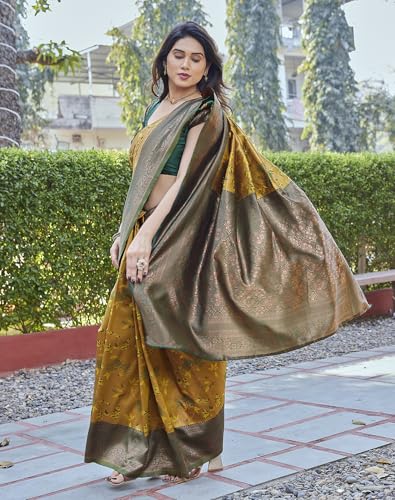 Image of Yashika Women's Banarasi Kanjivaram Art Silk Saree Set with Blouse |saree for Women | Saree | New Sari | Saree