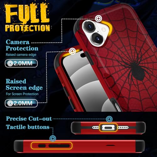Plakill for iPhone 16 Case, Cute Red Cartoon for Women Boy by Plakill - Used condition - Image 5