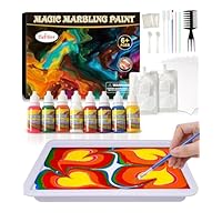 Yuforr Water Marbling Paint with Concentrated Painting Liquid for Kids - Arts and Crafts Birthday Gifts for Girls & Boys Ideal Creative Toys for Kids Age 6 7 8 9 10 11 12