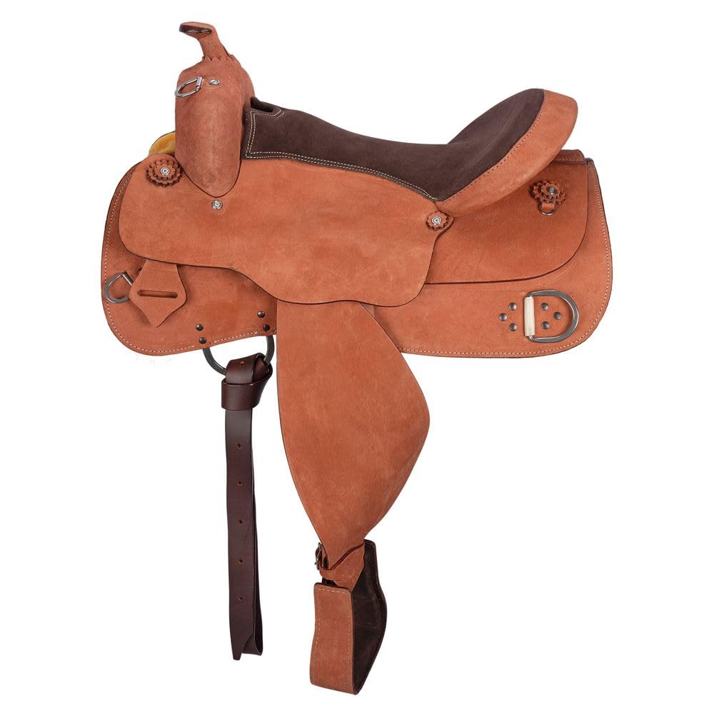Schneiders Work and Trail II Western Saddle | Lightweight Fiberglass Tree | Roughout Design | Padded Seat | Heavy-Duty Hardware