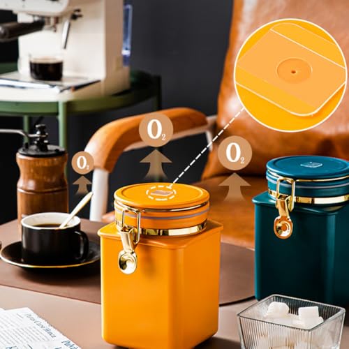 Recipiente hermético para granos de café naranja miniatura 4