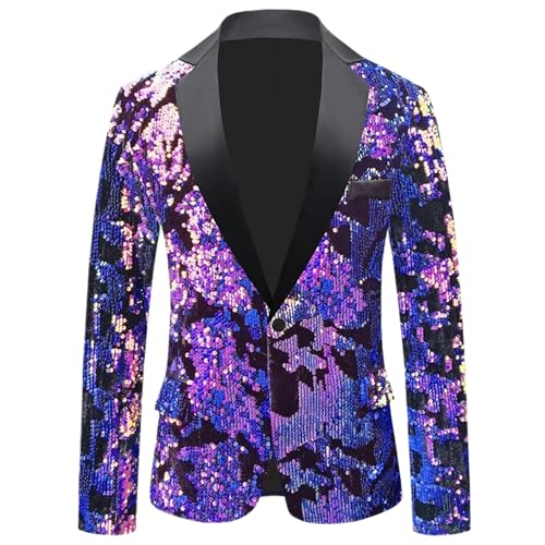 Velvet Sequin Casual Slim Fit Blazer for Men Wedding Banquet Hosts Performance Mens Suit Jackets