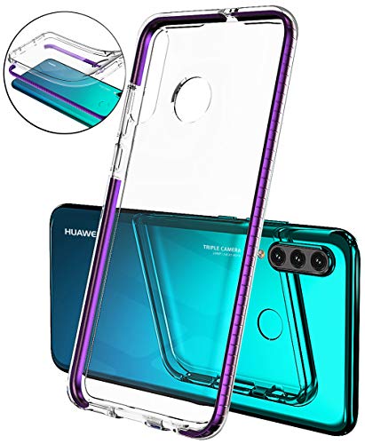 Mobiusphy Cover per Huawei P30 Lite, Custodia per P30 Lite Cristallo Trasparente Silicone Slim Antiurto Protettiva Temperato AntiGraffio Antiurti Custodia Gel Morbida Sottile TPU Viola
