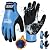 HANDLANDY 2 Pairs Waterproof Work Gloves for Cold Weather, Insulated Winter Freezer Work Gloves with Grip for Men Women (Blue, Large)