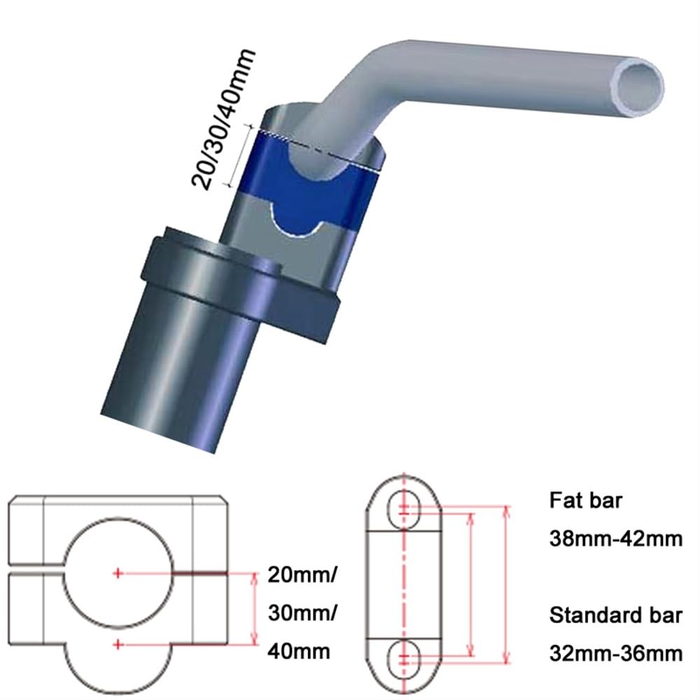 motocicletta Riser manubrio Per MT-03 MT-25 MT-15 Per FZ1 FZ6 FZ8 22mm 7/8 "Manubrio Riser Manubrio Riser Moto Morsetto rialzato manubrio moto