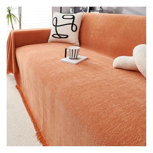 Funda de sofá de 3 plazas, manta con volantes, ideal para sofás de esquina, funda de sofá, colcha, 180 x 300 cm, Slish and Protect
