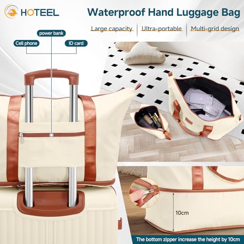 Image of Hoteel Luggage Set 6 Piece, 4-Year Warranty, PC+ABS Suitcases with Wheels Hard Shell Suitcase with TSA Lock, Including Waterproof Luggage Bag, Travel Maletas for Men and Women, Beige(16 /20 /24 /28Inch)