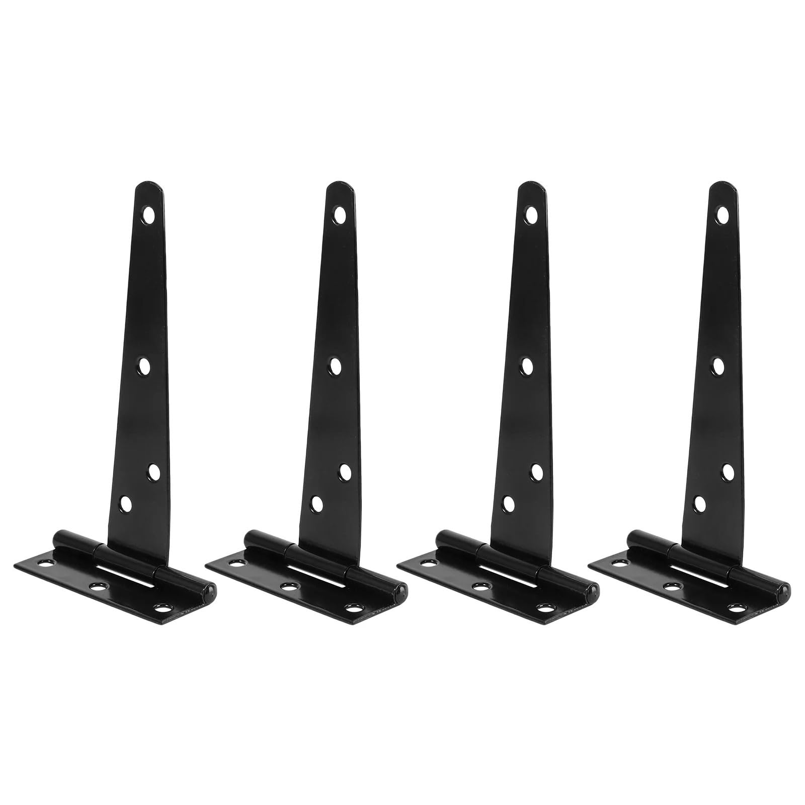 Bisagras en T de 4 Uds., bisagras de Alta Resistencia for Puerta, bisagras for Puerta de cobertizo de Almacenamiento, Puertas de Granero (Negro, 8 Pulgadas)