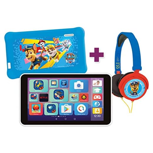 LEXIBOOK MFC149ENT LexiTab Master Bundle Paw Patrol Chase-7 tum barn surfplatta med lärande appar spel föräldrakontroll – skyddsfodral hörlurar Android Wi-Fi Google Play YouTube
