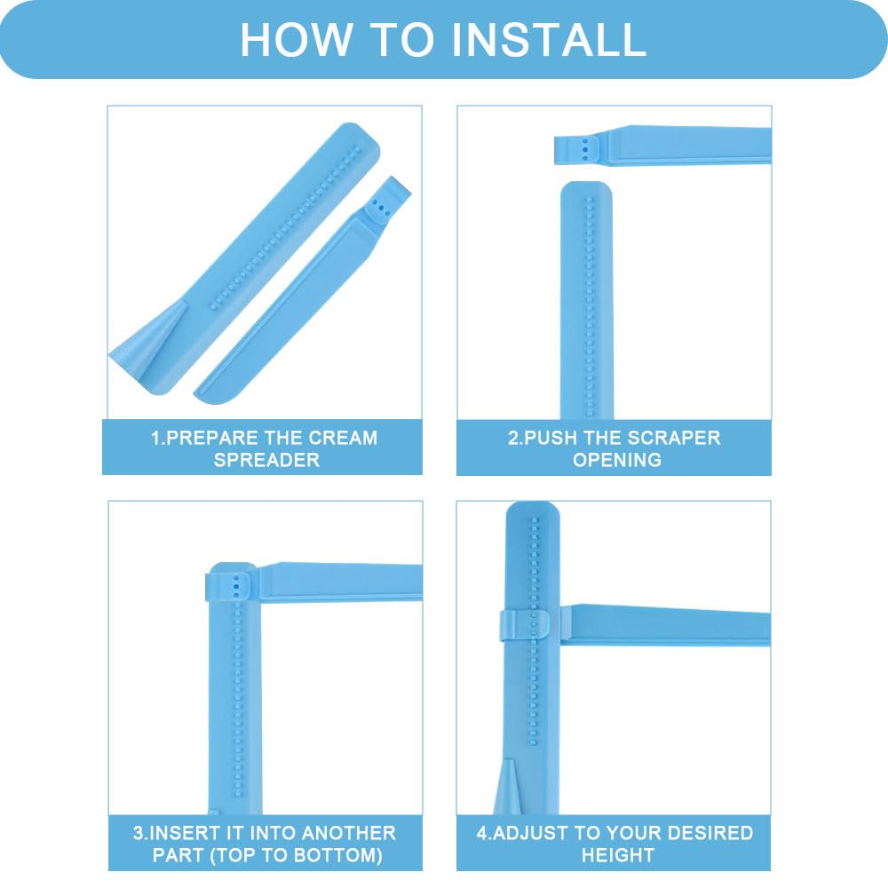 9PCS Racloir À Gâteau Fondant Lisseur Gâteau Grattoir Décoration De Gâteau Peigne Glaçage Plus