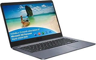 ASUS VivoBook with Microsoft Office 365 - E406NA 14 Inch HD Laptop (Intel Celeron N3350, 4GB RAM, 64GB eMMC, Windows 10 Home) Includes 1 Year Microsoft Office Subscription