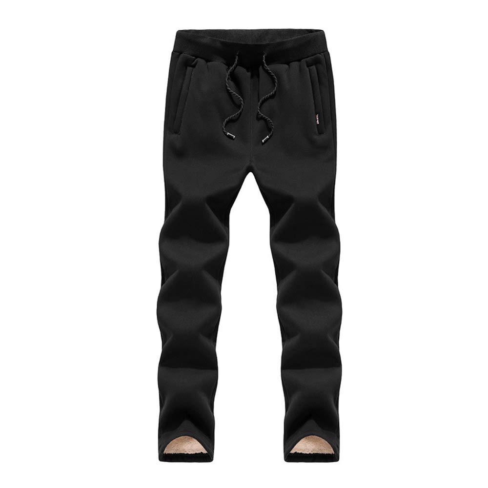 MEYLEEMen's Sherpa Lined Sweatpants Thicken Warm Athletic Pants Sports Jogger with Fleece Casual Pants with Pockets