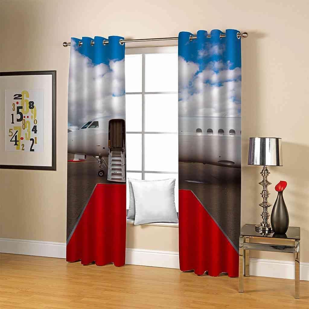 Schlafzimmer Ösen Vorhänge Roter Teppich Flugzeug Himmel 280 X 180 cm Blickdichter Vorhang 3D Bedruckt Lärmschutz Wärmeisoliert Vorhänge Für Schlafzimmer Wohnzimmer Kinderzimmer Weihnachten -8K0P/U3