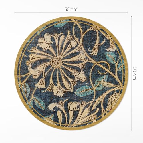 Tapis entretien facile rond ø50 cm anti-rayure pour sol cuisine et salon