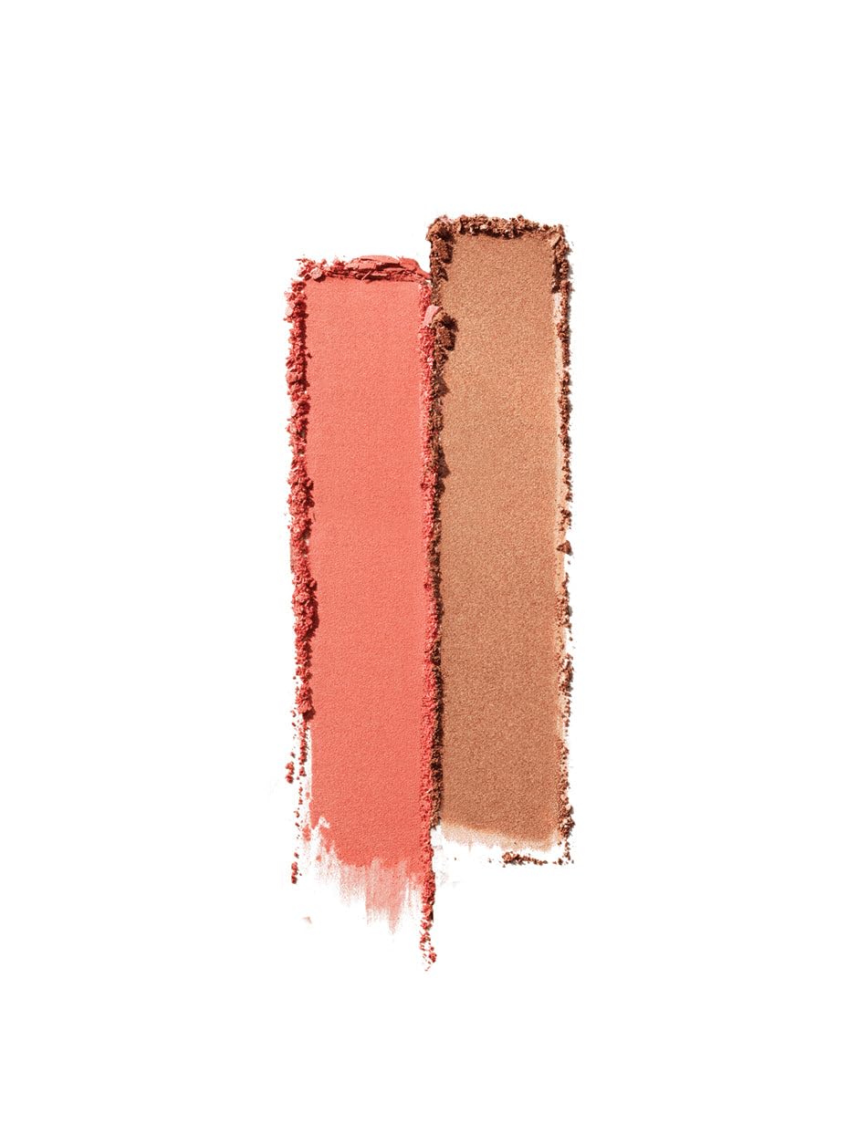 Dibs Beauty The Duet Baked Blush Duo, 0.19 Oz, Starstruck - Poppy Peachy-Coral/Golden Bronze