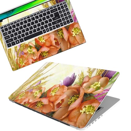 Image of Galaxsia Floral D30 Full Body Vinyl Laptop Skin /Sticker /Cover Upto 15.6 Inches Laptops Laminated-Removable-HD Quality Compatible for Hp-Dell-Sony-Lenovo-Asus etc.(15x10 Inches)
