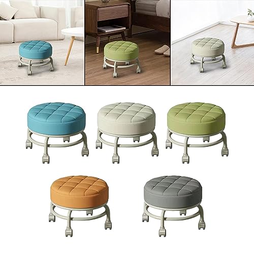 Image of CALANDIS Low Roller Seat Stool Heavy Duty Pulley Wheels Stool for Kids and Adult Home Blue | Benches & Stools | Furniture