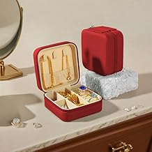 Mini Jewelry Travel Case, Small Portable Jewellry Organizer Box Storage Organizer Portable Display Storage Box for Rings Earrings Necklaces