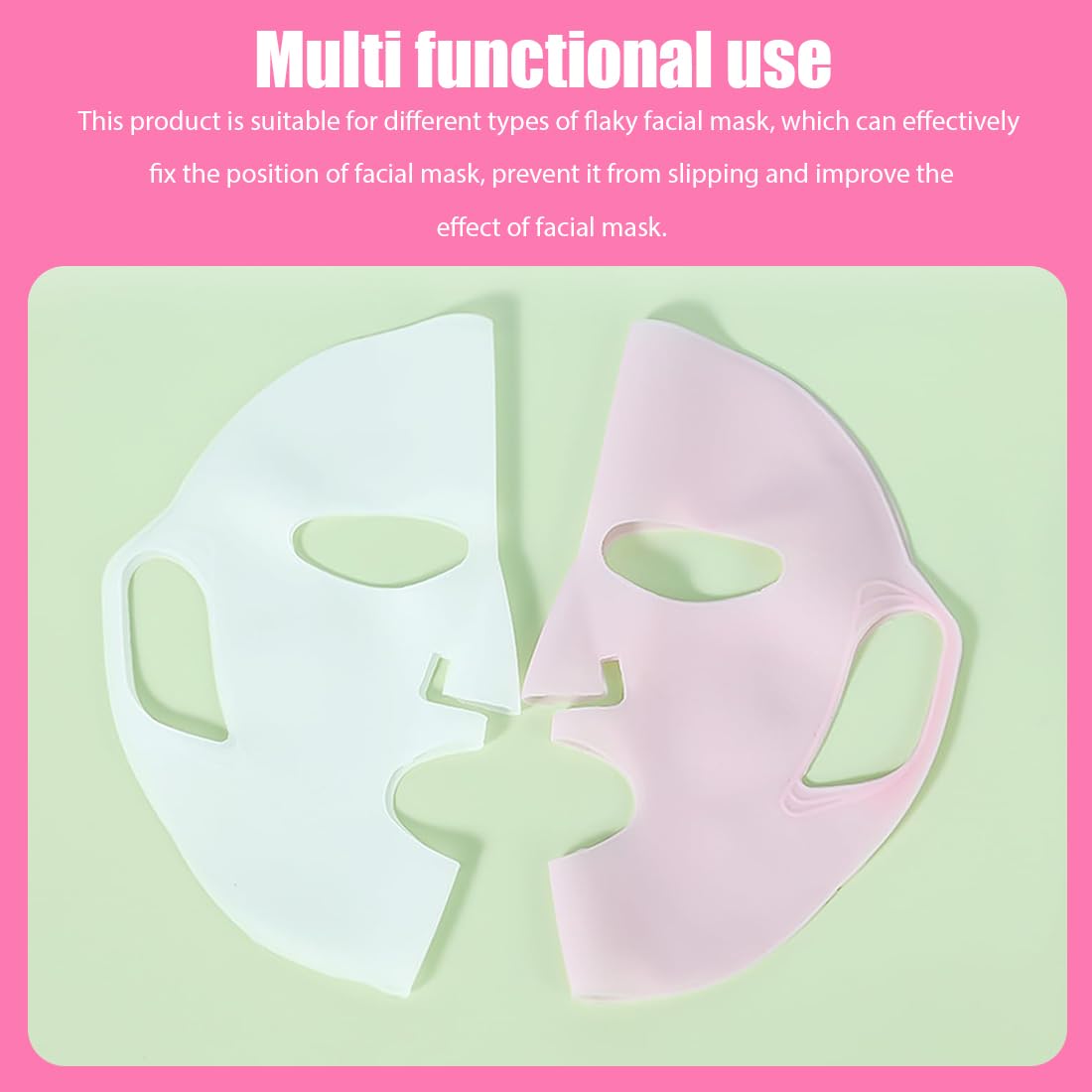 Mascarilla facial que evita la evaporación, mascarilla facial reutilizable, soporte de mascarilla facial de silicona, 2 piezas