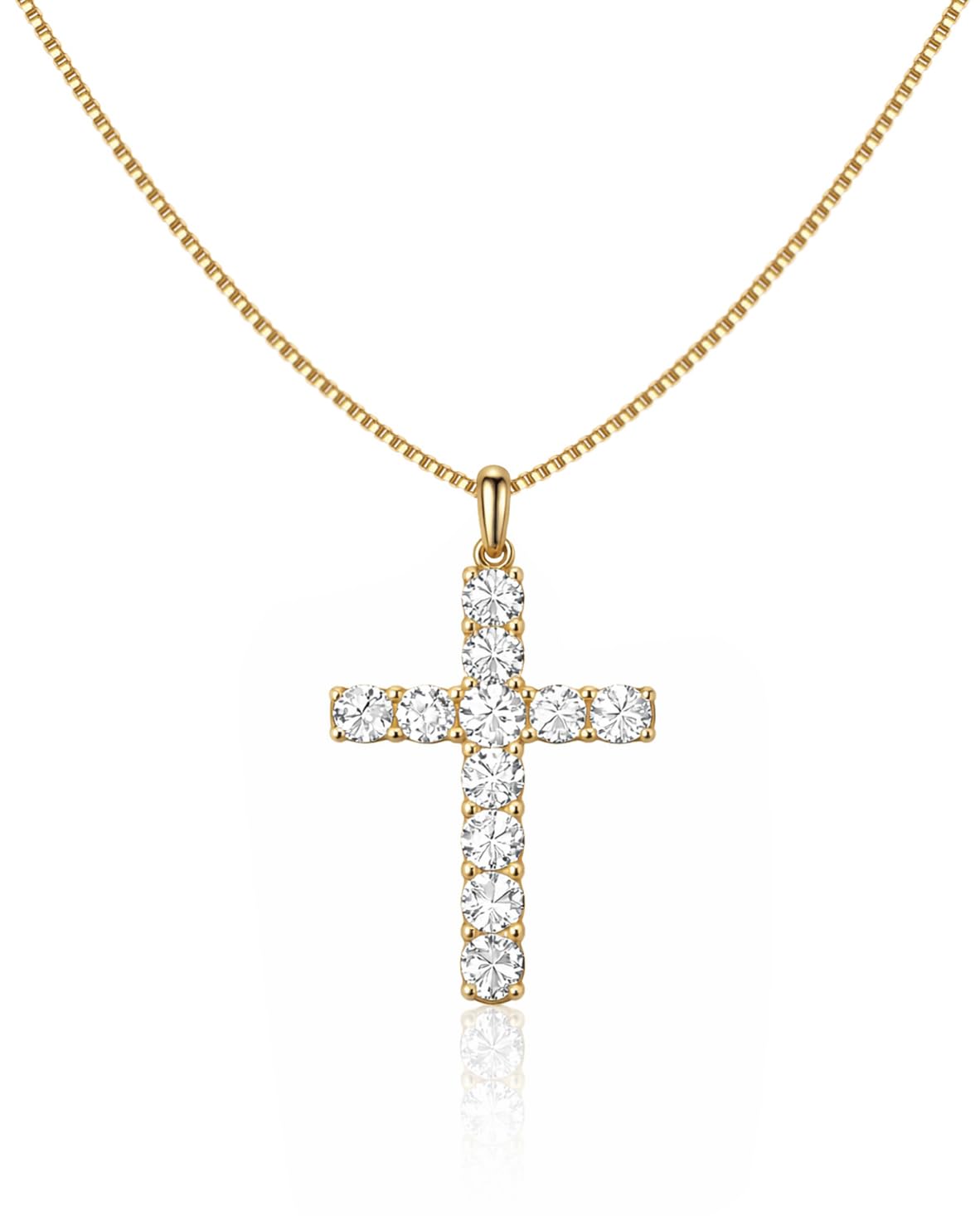 Gold Necklace for Women Dainty Infinity Cross Pendant Necklace Non Tarnish & Waterproof Layered CZS Jewelry for Everyday Wear Simple Trendy Choker Minimalist Faith Christian Cross Gifts