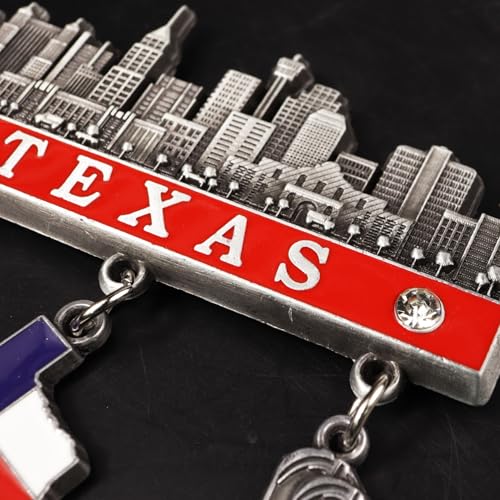Imán de metal con skyline de San Antonio de 2.75 pulgadas miniatura 4