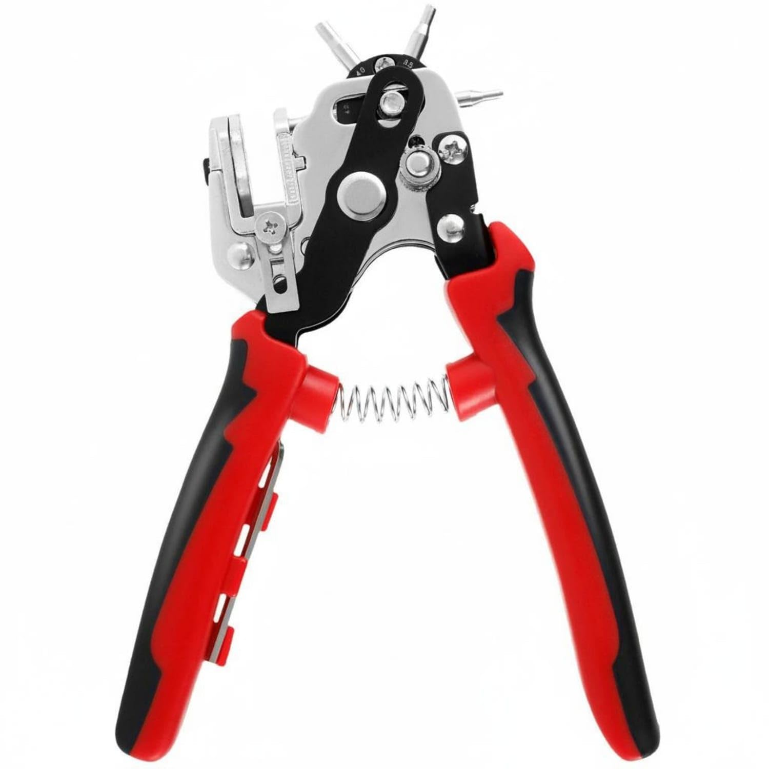 Labor-Saving Leather Belt Hole Puncher Hardened Steel Punches Leather Hole Punch Tool Heavy Duty Revolving Punch Pliers Clean Cut for Leatherworkers-image-5