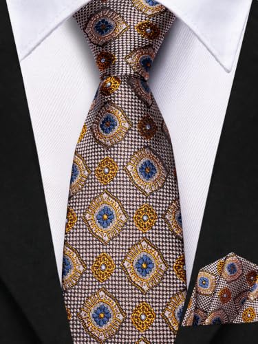 Image of Hi-Tie Boys Tie Pre-Tied Pocket Square Set Adjustable Kids Neckties Age 7-11 Years School UniForm Graduation